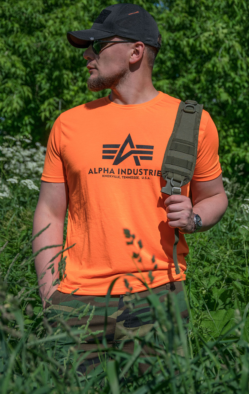 Футболка ALPHA INDUSTRIES BASIC T neon/orange 