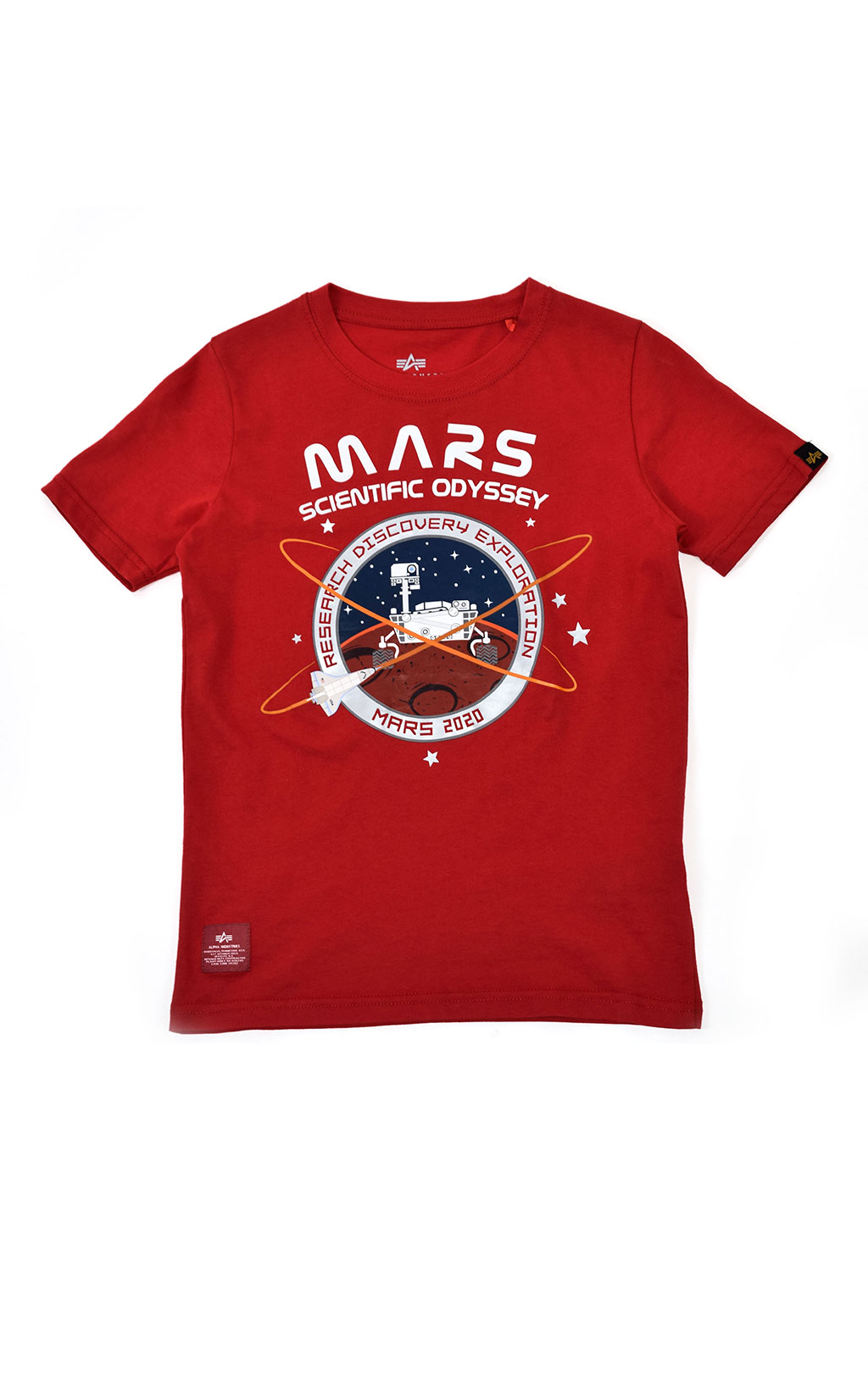 Детская футболка ALPHA INDUSTRIES NASA MISSION TO MARS T speed red 