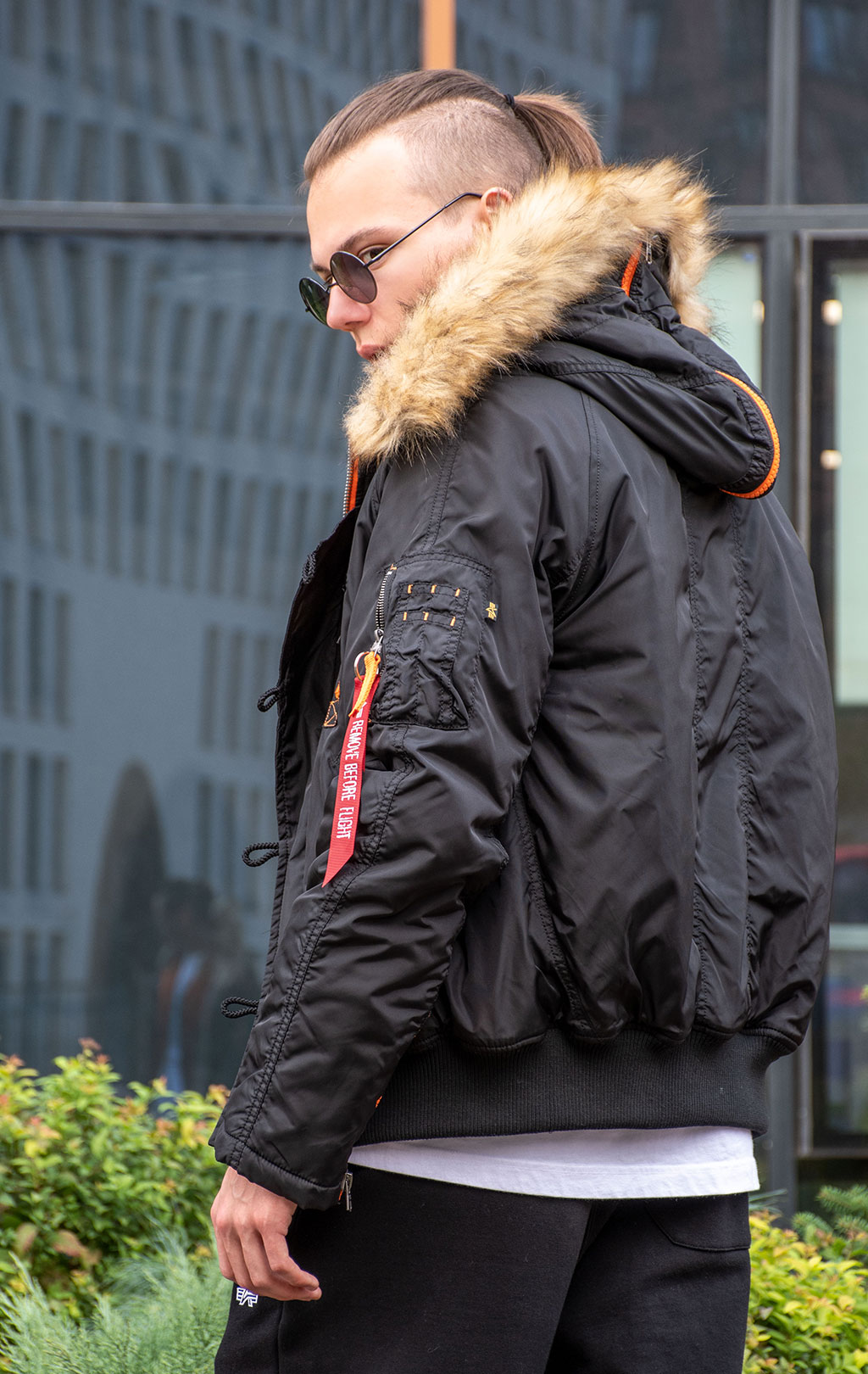 Аляска короткая ALPHA INDUSTRIES PPS N-2B black/orange 