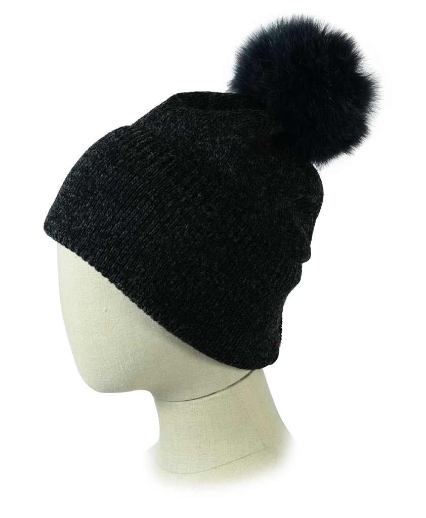 Женская шапка вязаная PARAJUMPERS PLAIN HAT black melange 