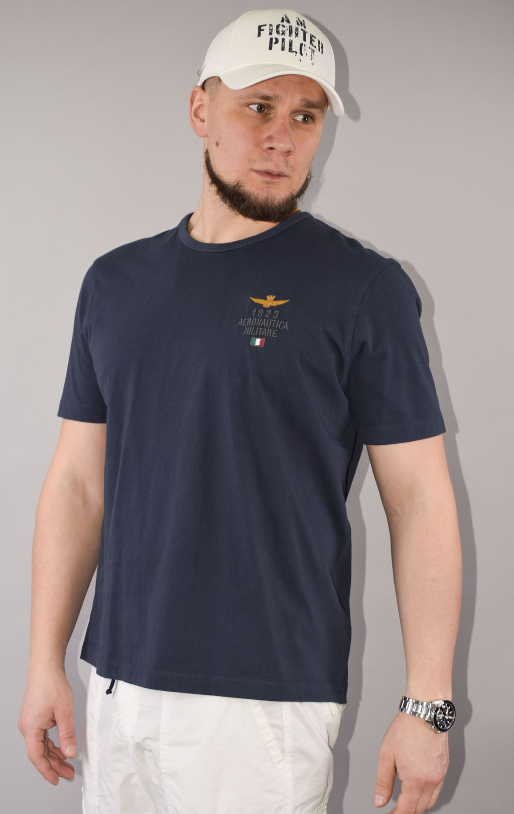Футболка AERONAUTICA MILITARE big size SS 23/TR blue black (TS 2053) 