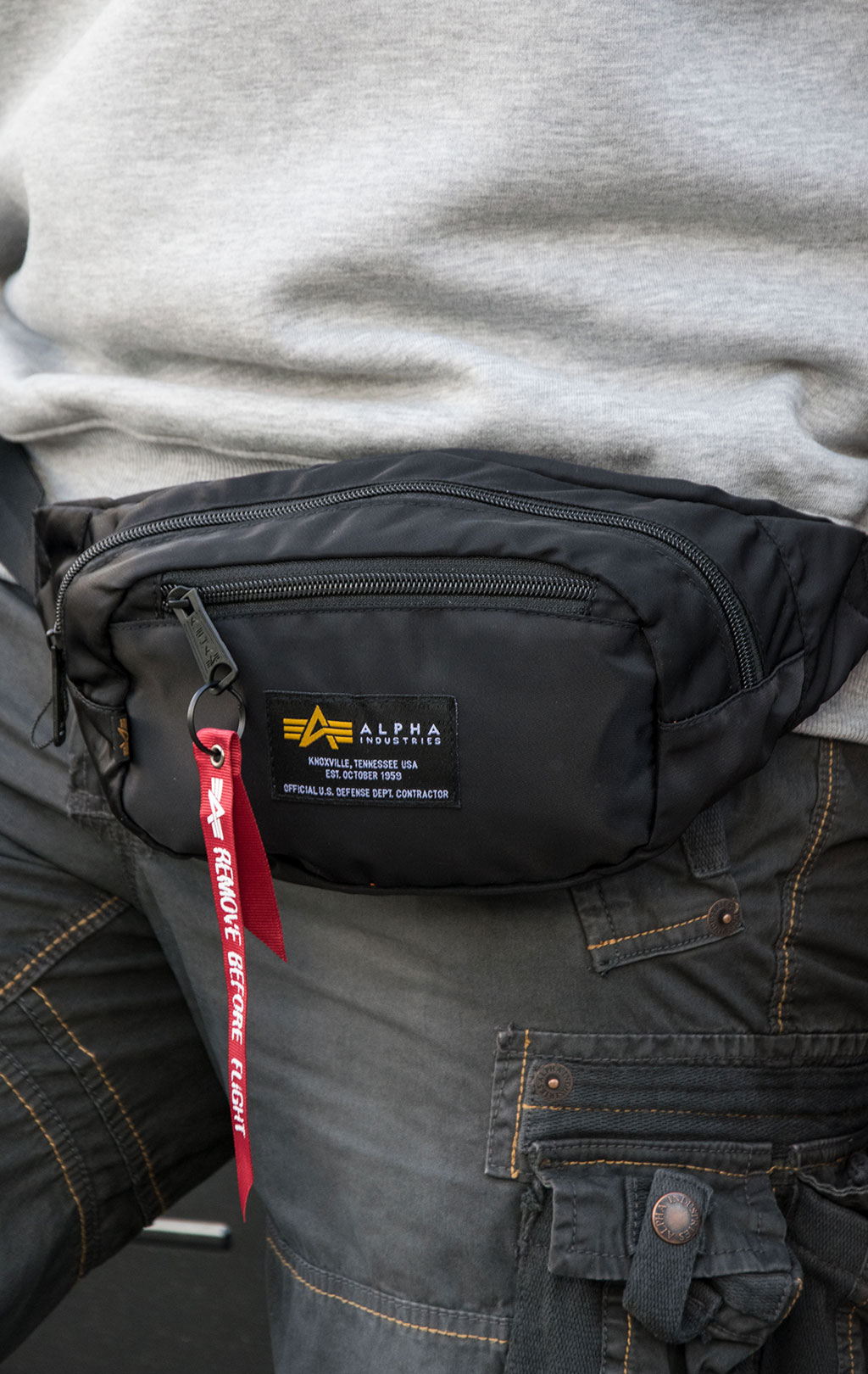 Сумка поясная ALPHA INDUSTRIES CREW WAIST BAG black 