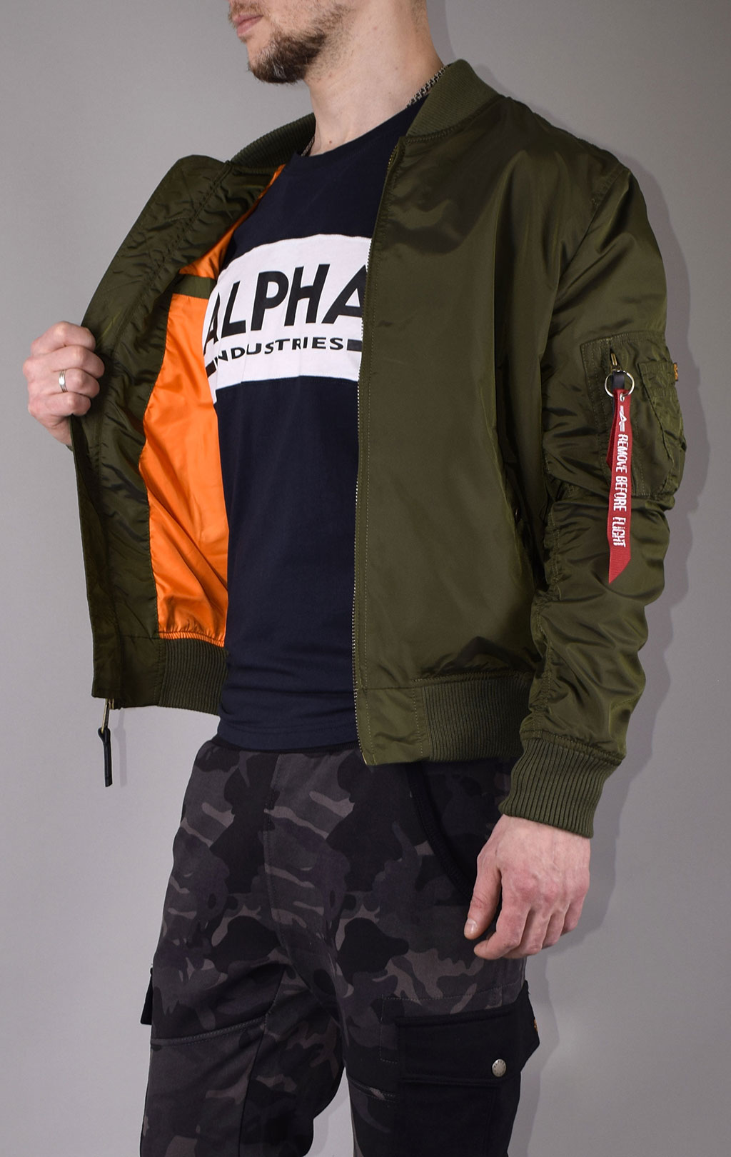 Ветровка-бомбер ALPHA INDUSTRIES TT MA-1 dark green 