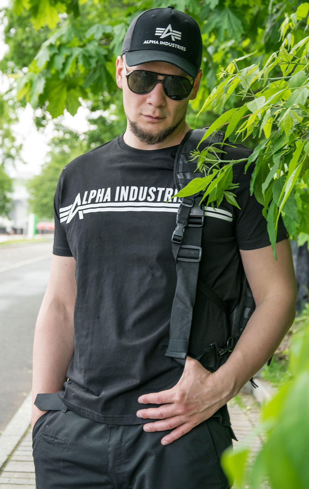 Футболка ALPHA INDUSTRIES ALPHA INDUSTRIES black white 