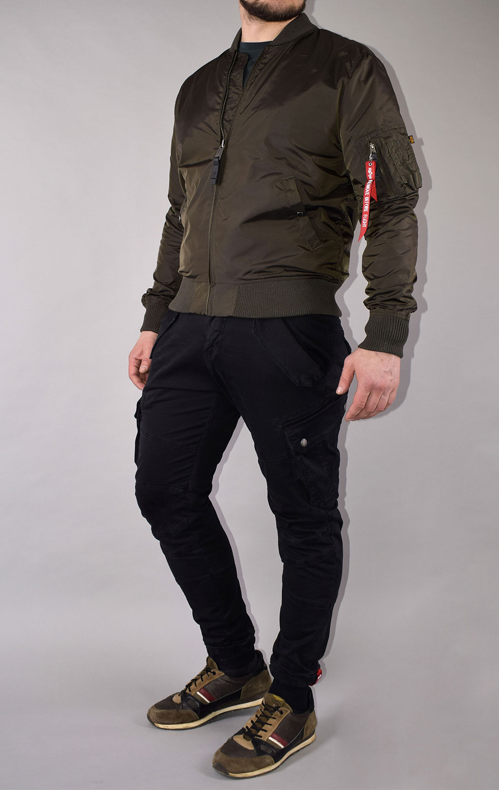 Ветровка-бомбер ALPHA INDUSTRIES TT big size MA-1 rep. grey 