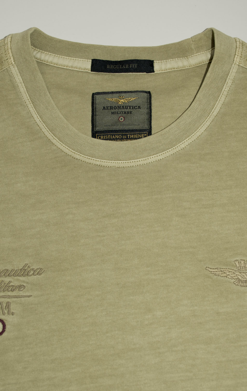Футболка AERONAUTICA MILITARE SS 25 m/TR antelope beige washed (TS 2392) 