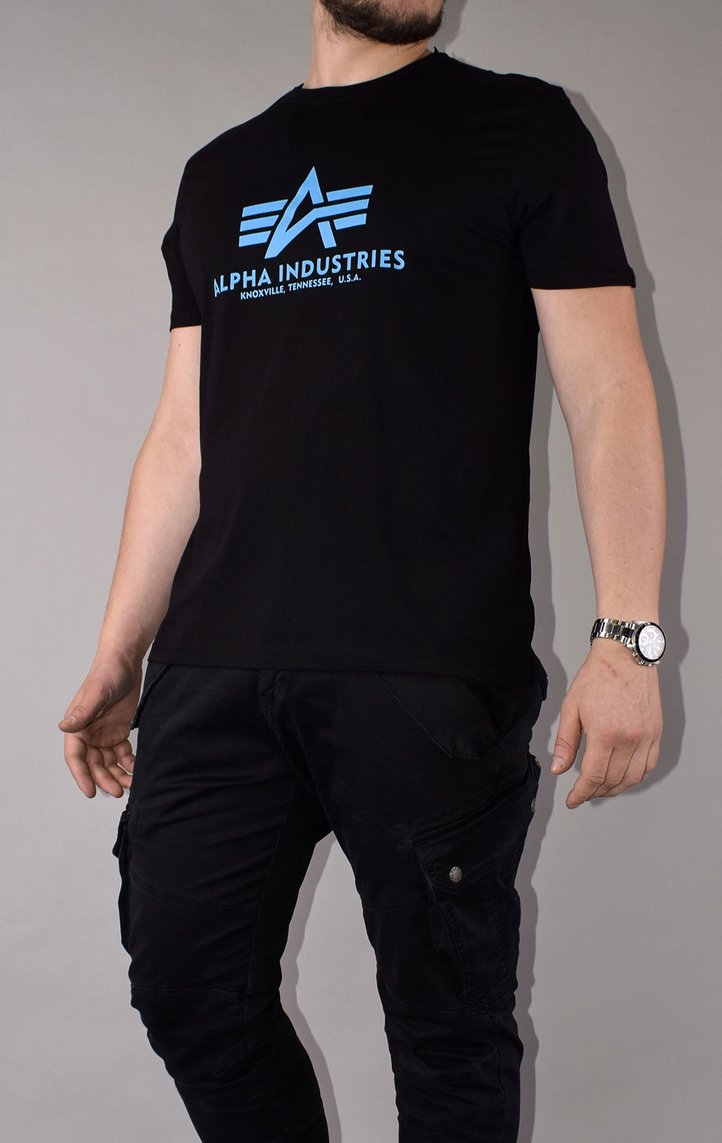 Футболка ALPHA INDUSTRIES BASIC T black/blue 