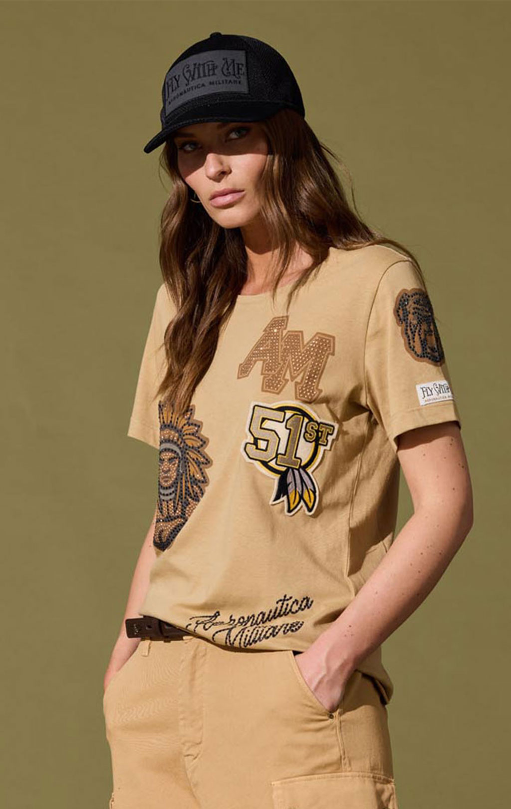 Женская футболка AERONAUTICA MILITARE SS 25 m/IT safari (TS 2397) 