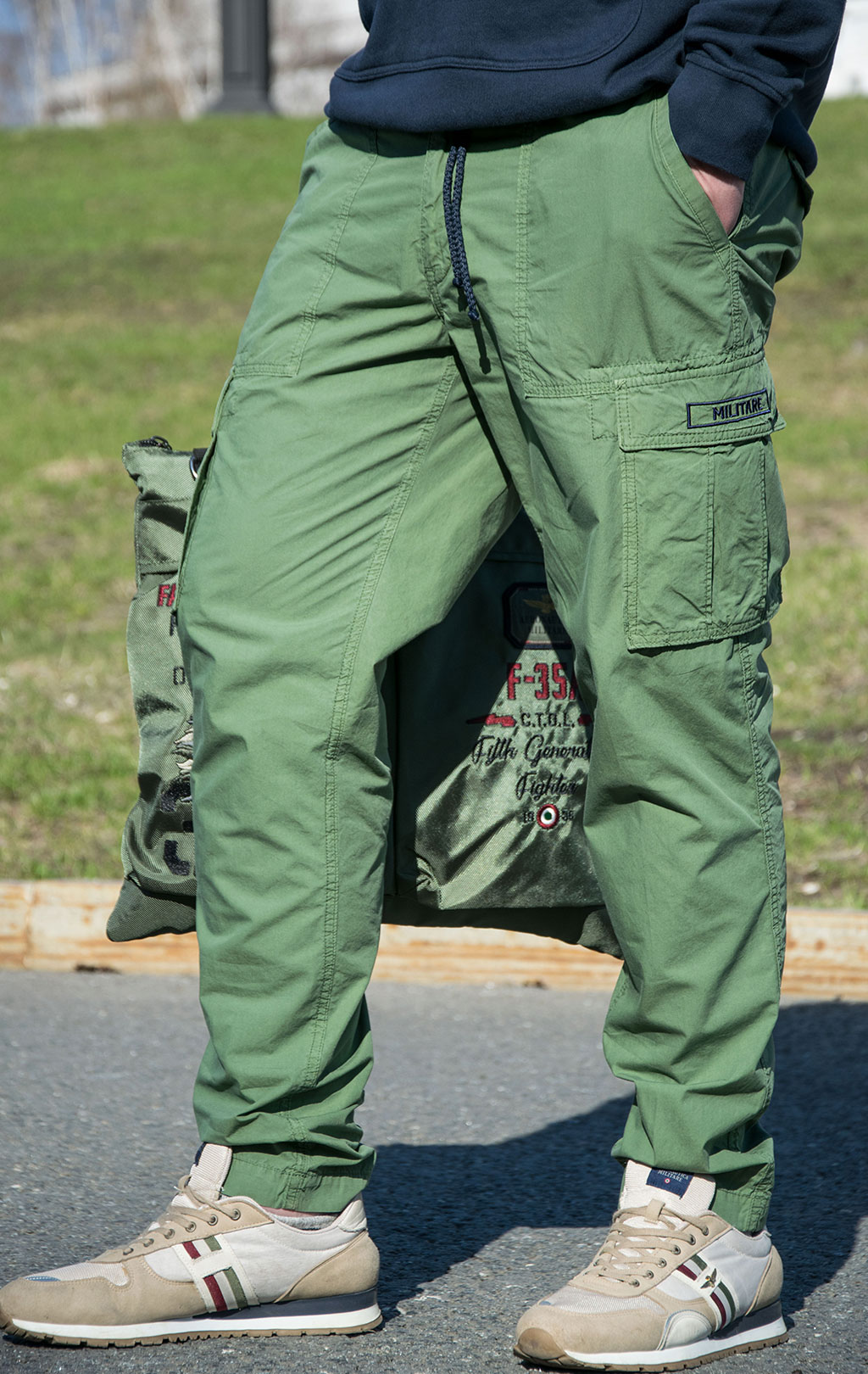 Брюки-карго AERONAUTICA MILITARE big size SS 23/AL verde militare (PA 1515) 