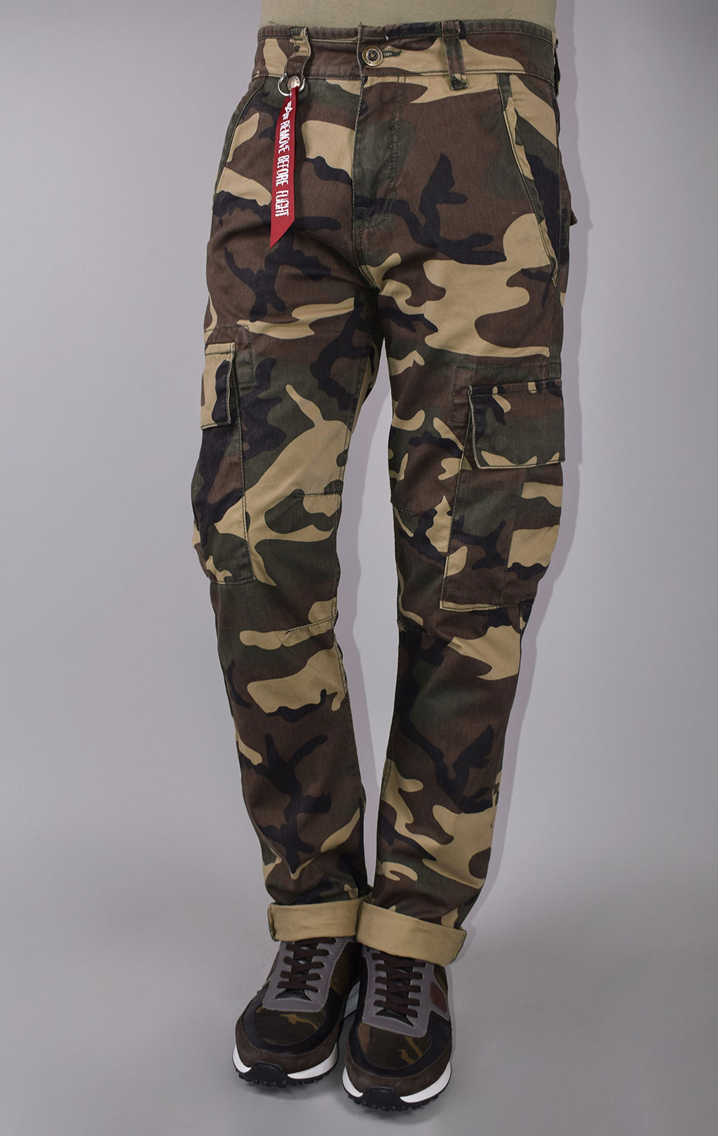 Брюки-карго ALPHA INDUSTRIES AGENT C camo woodland 