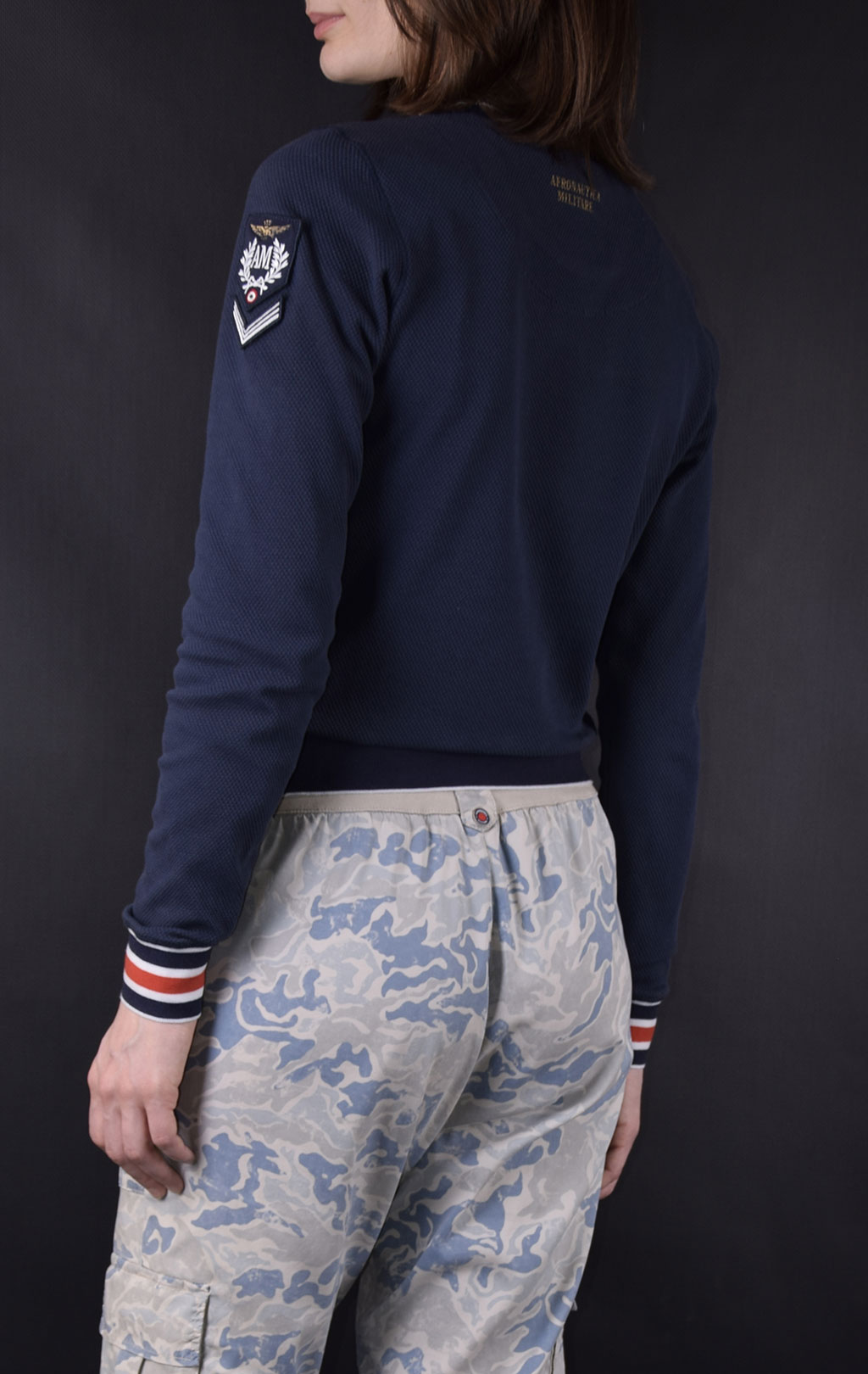 Женский свитшот AERONAUTICA MILITARE SS19 blue navy (FE 1358) 