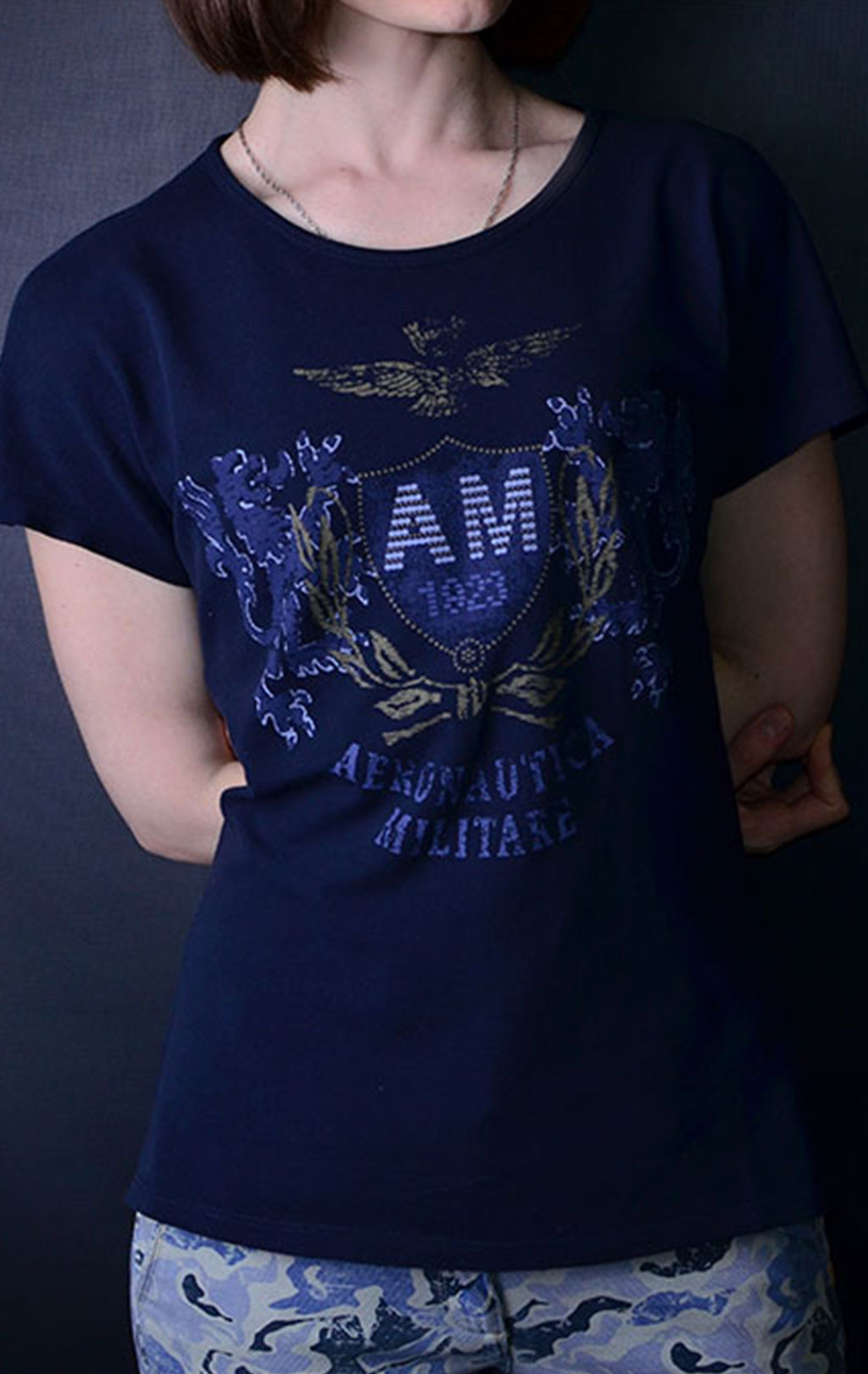 Женская футболка AERONAUTICA MILITARE blue navy (TS 1497) 