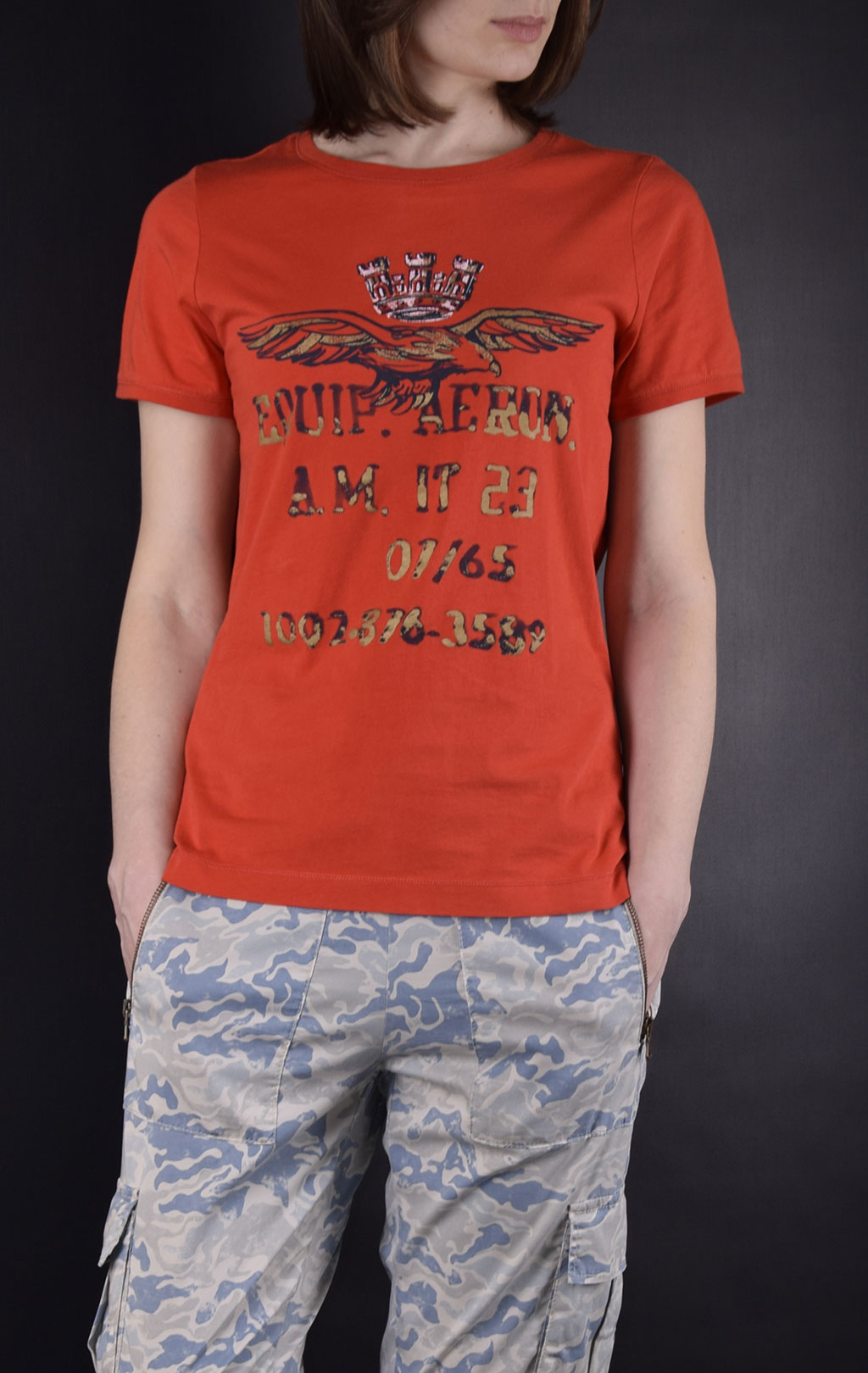 Женская футболка AERONAUTICA MILITARE SS19 arancio (TS 1586) 