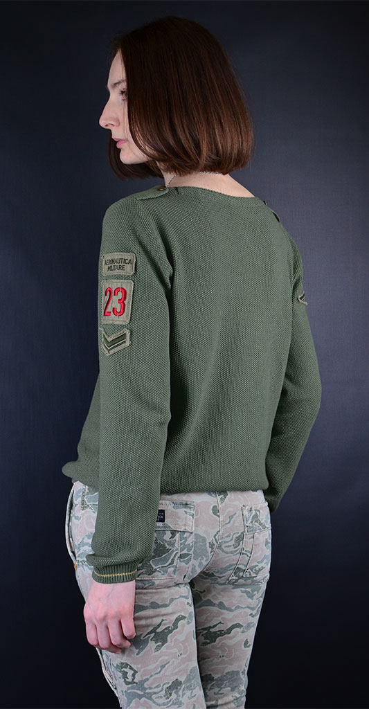 Женский свитер лёгкий AERONAUTICA MILITARE verde militare (MA 1125) 