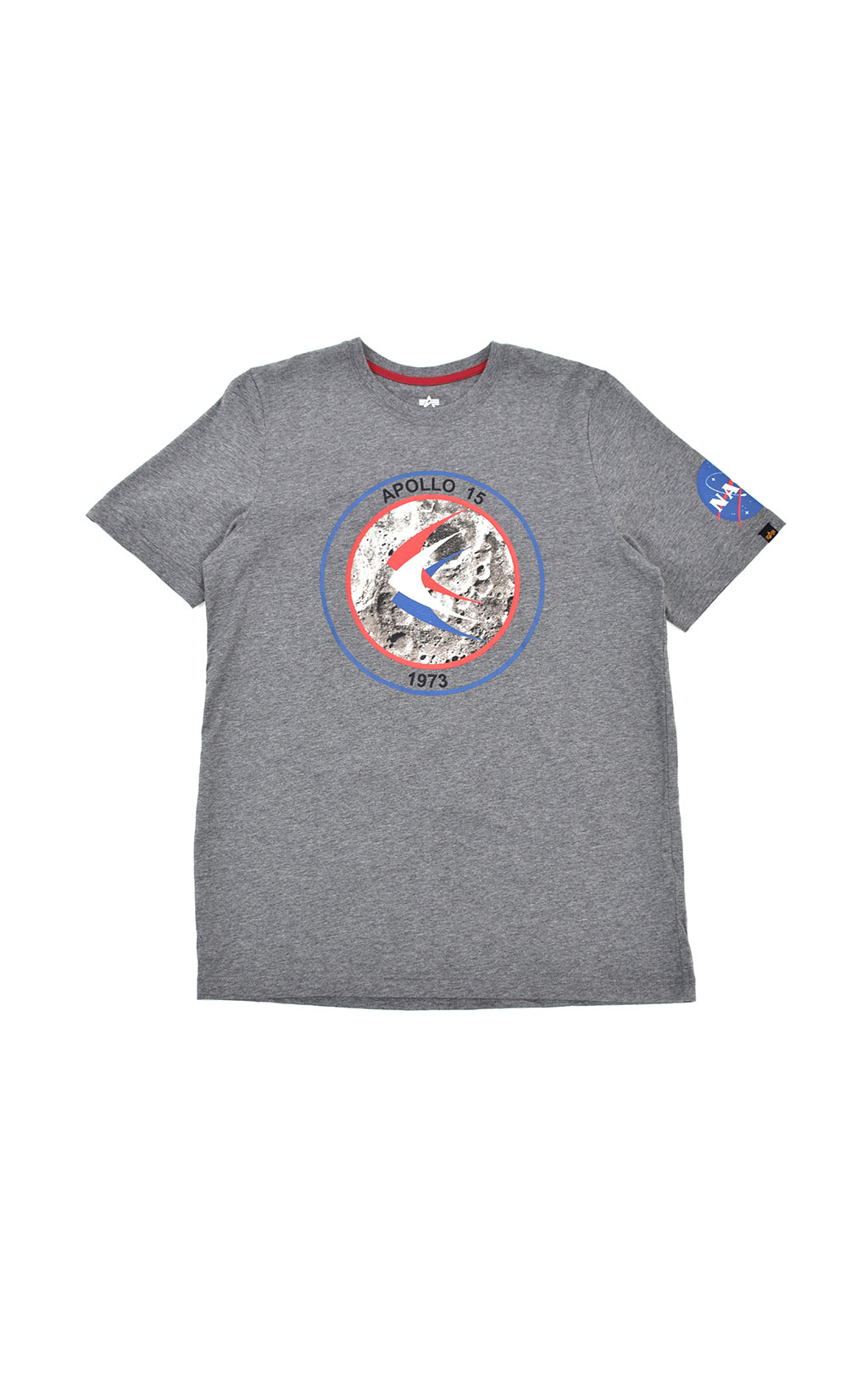 Футболка ALPHA INDUSTRIES NASA APOLLO 15 med charcoal heather 