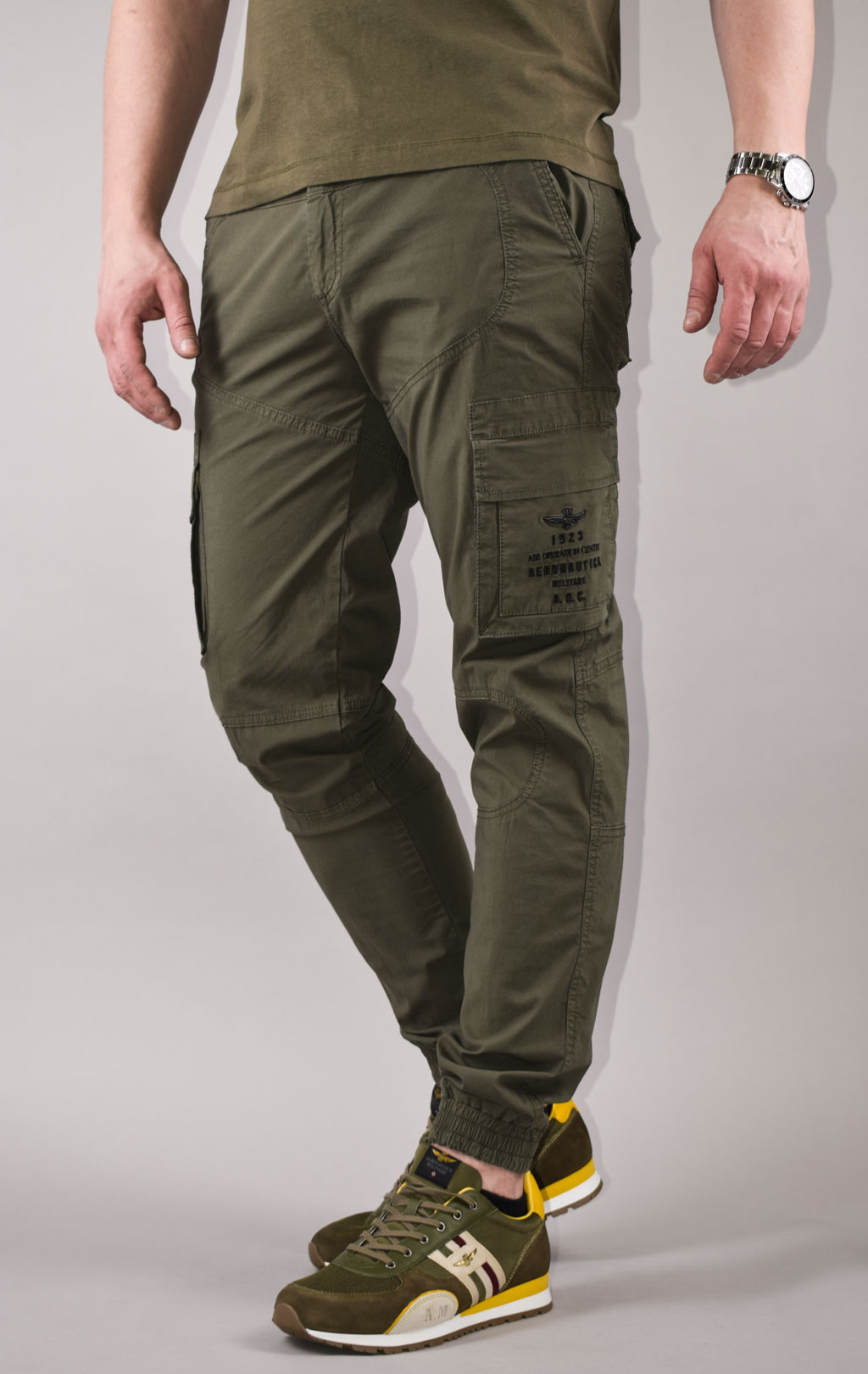 Брюки-карго AERONAUTICA MILITARE big size SS 22/AL verde militare (PA 1482) 