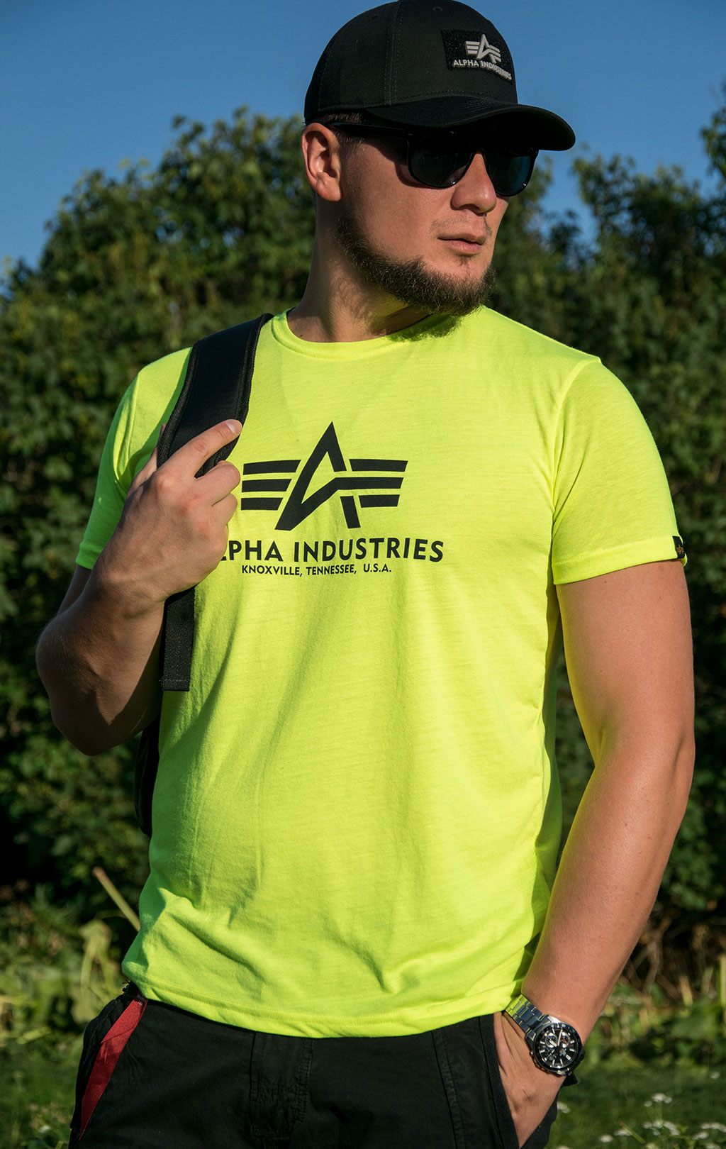 Футболка ALPHA INDUSTRIES BASIC T neon/yellown 