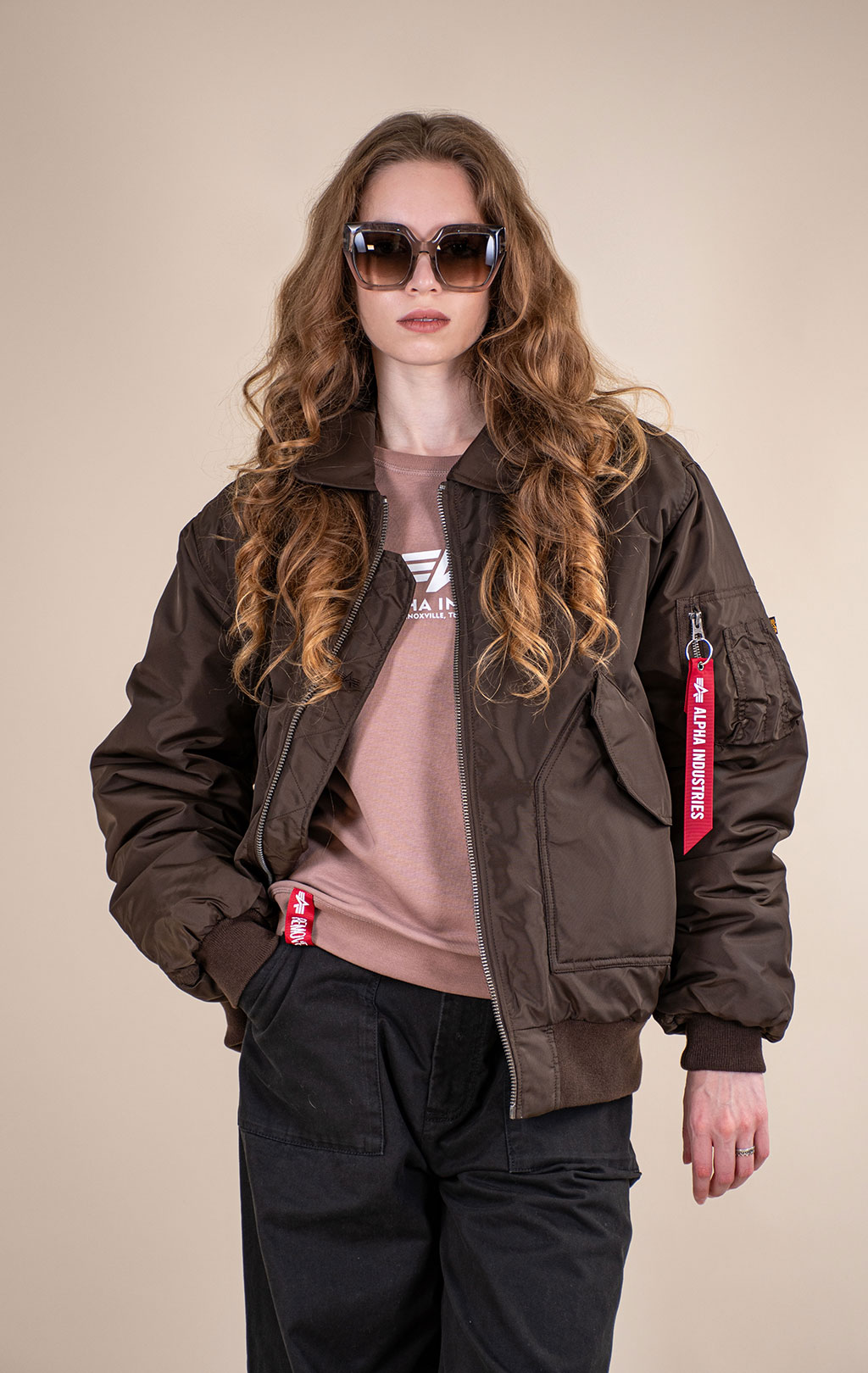 Куртка лётная ALPHA INDUSTRIES CWU 45/P RELAXED FIT FLIGHT JACKET (OXFORD) FW 26/27 hickory 