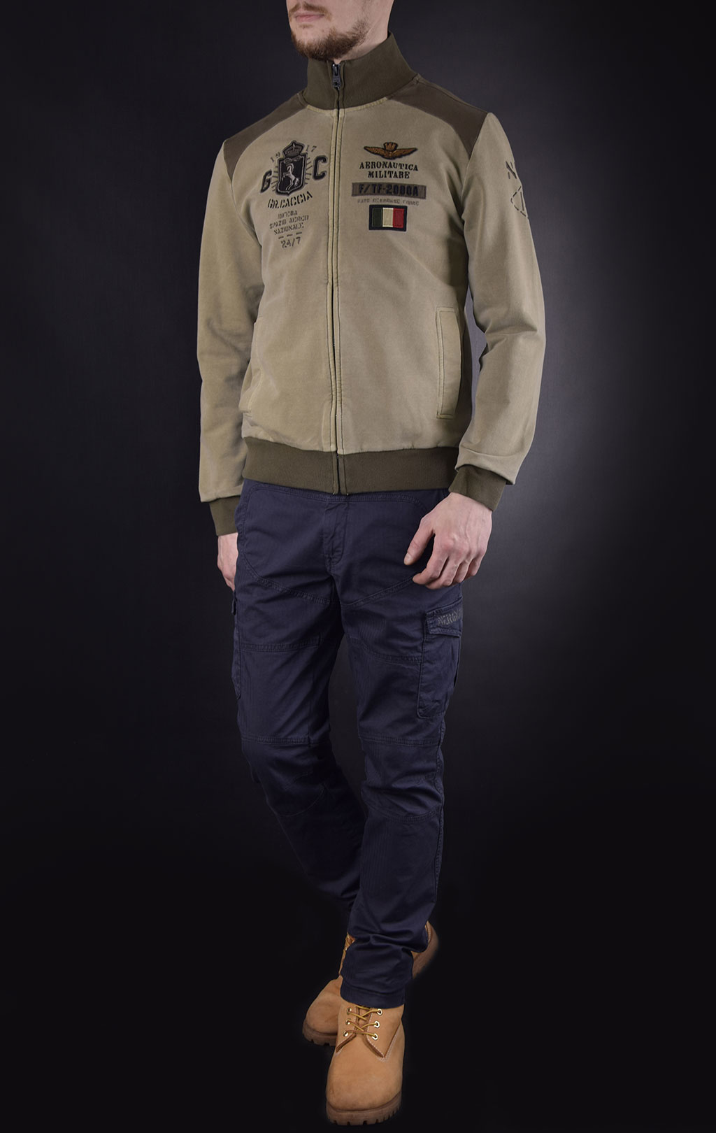 Толстовка AERONAUTICA MILITARE SS19 green mountain/salvia (FE 1384) 