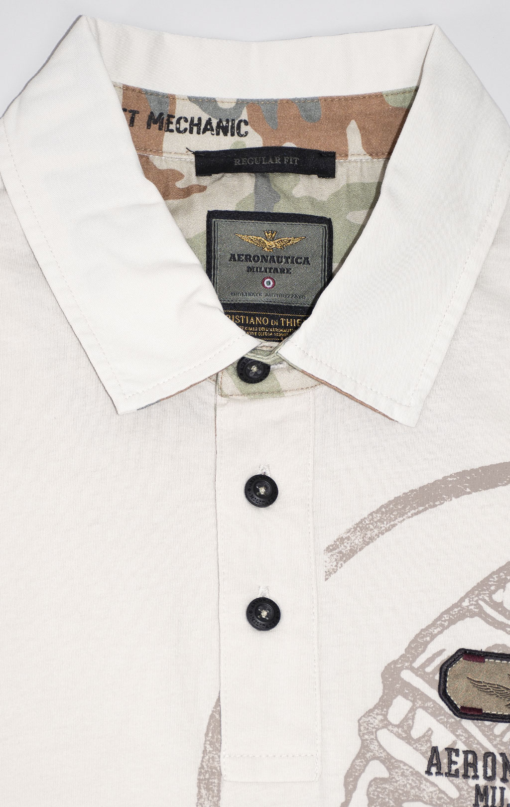 Футболка-поло AERONAUTICA MILITARE INDIAN PRINT SS 24 m/TR dark ice (PO 1781) 