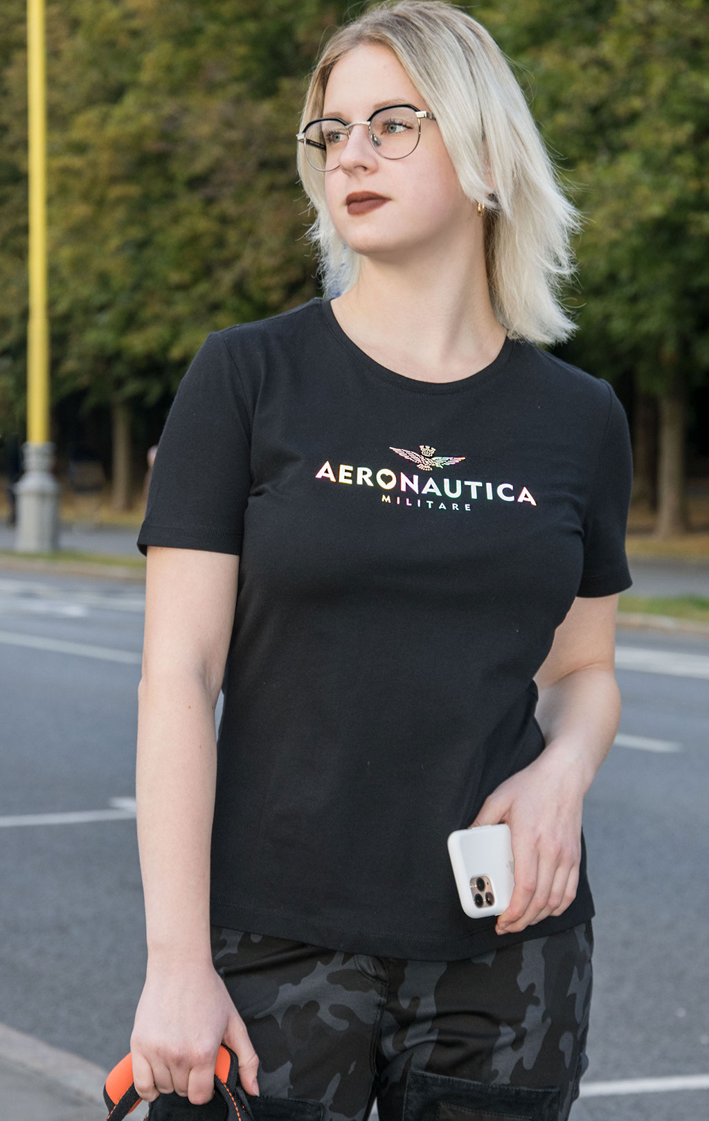 Женская футболка AERONAUTICA MILITARE FW 22/23/TR nero (TS 2031) 