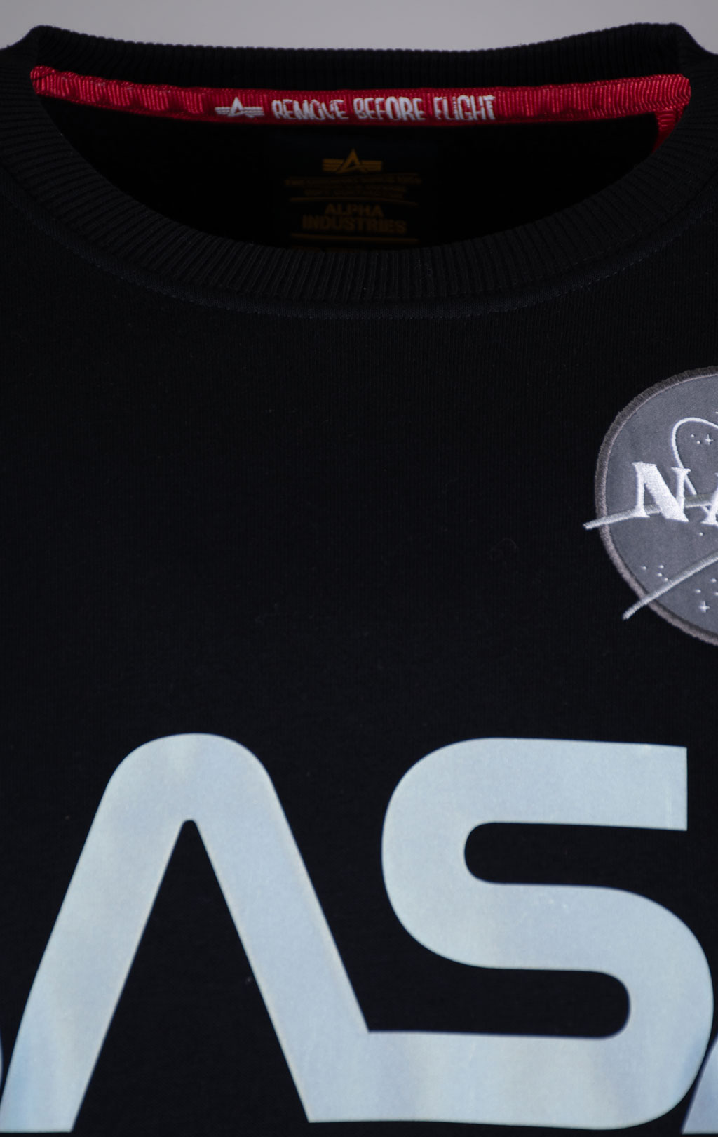 Свитшот ALPHA INDUSTRIES NASA reflective black 