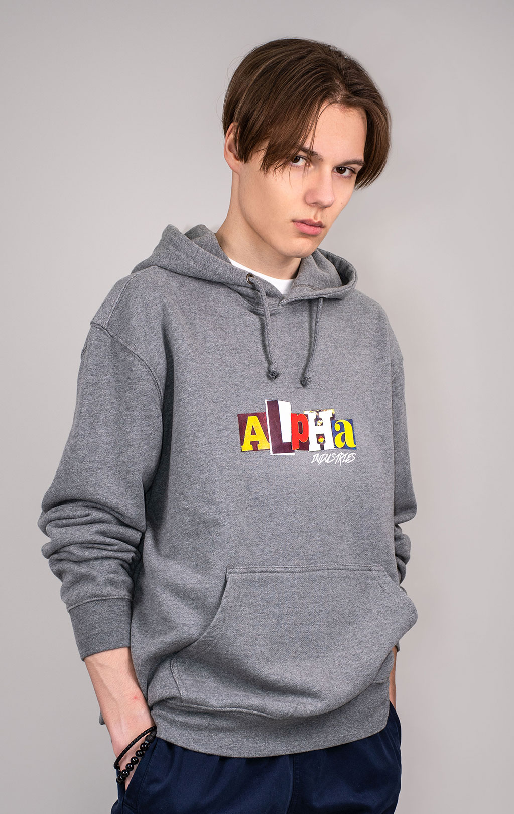 Толстовка ALPHA INDUSTRIES ALPHA RANSOM HOODIE SS 24 m medium charcoal heather 