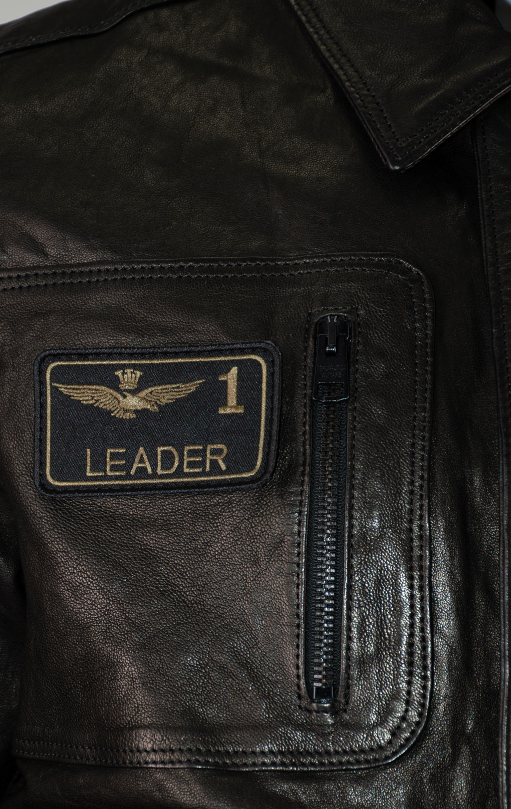 Куртка-пилот AERONAUTICA MILITARE кожа FW 25/26/IT nero (PN 0846) 