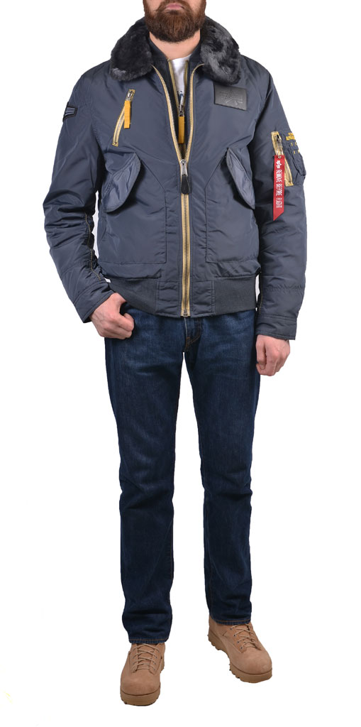 Куртка-пилот ALPHA INDUSTRIES AIR FRAME B-15 steel blue 