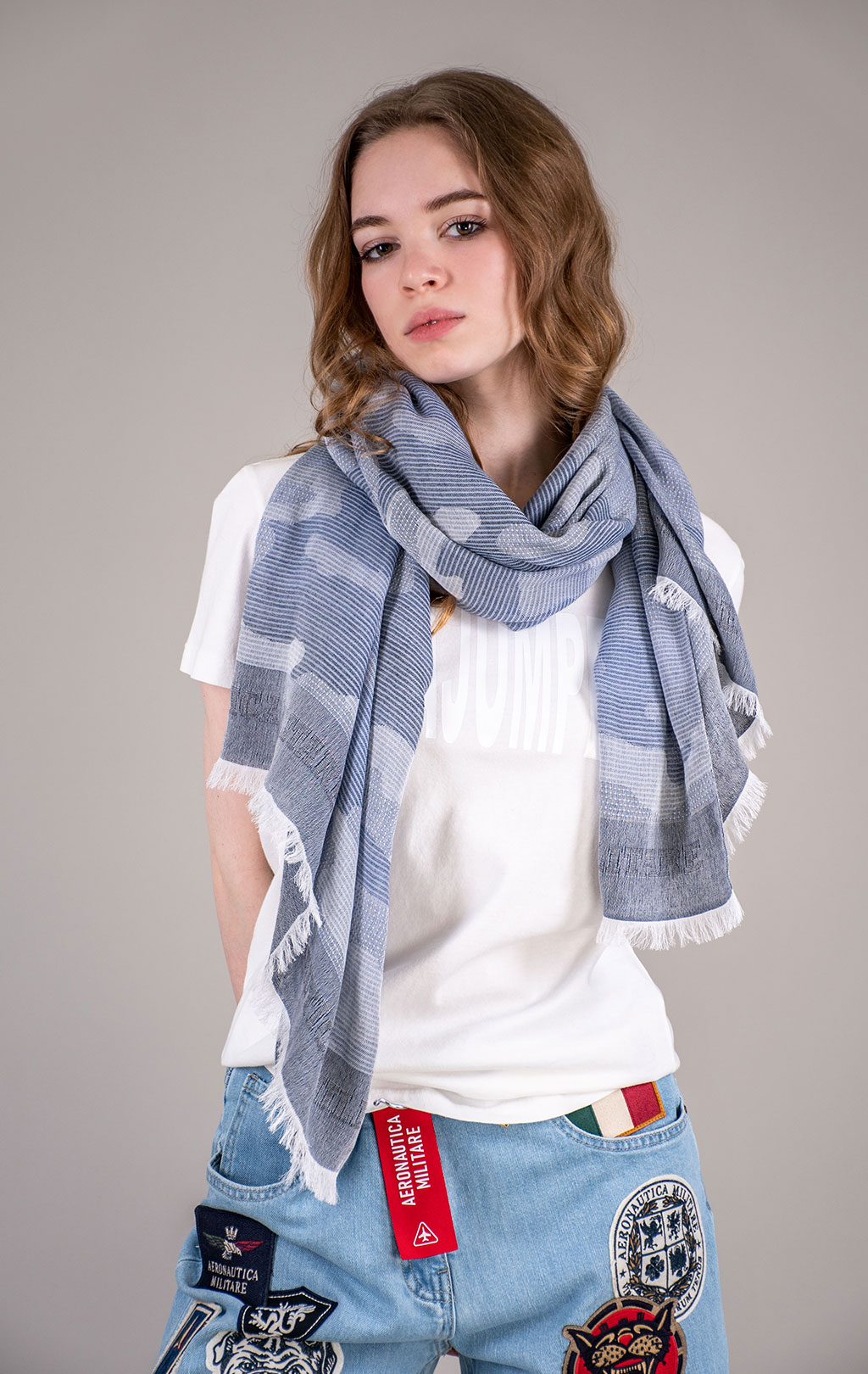 Шарф AERONAUTICA MILITARE SS 24 m/IT blue camo (SH 1144) 