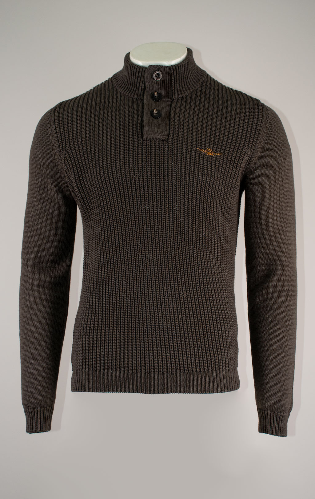 Свитер на пуговицах AERONAUTICA MILITARE FW 25/26/BL beluga grey (MA 1572) 