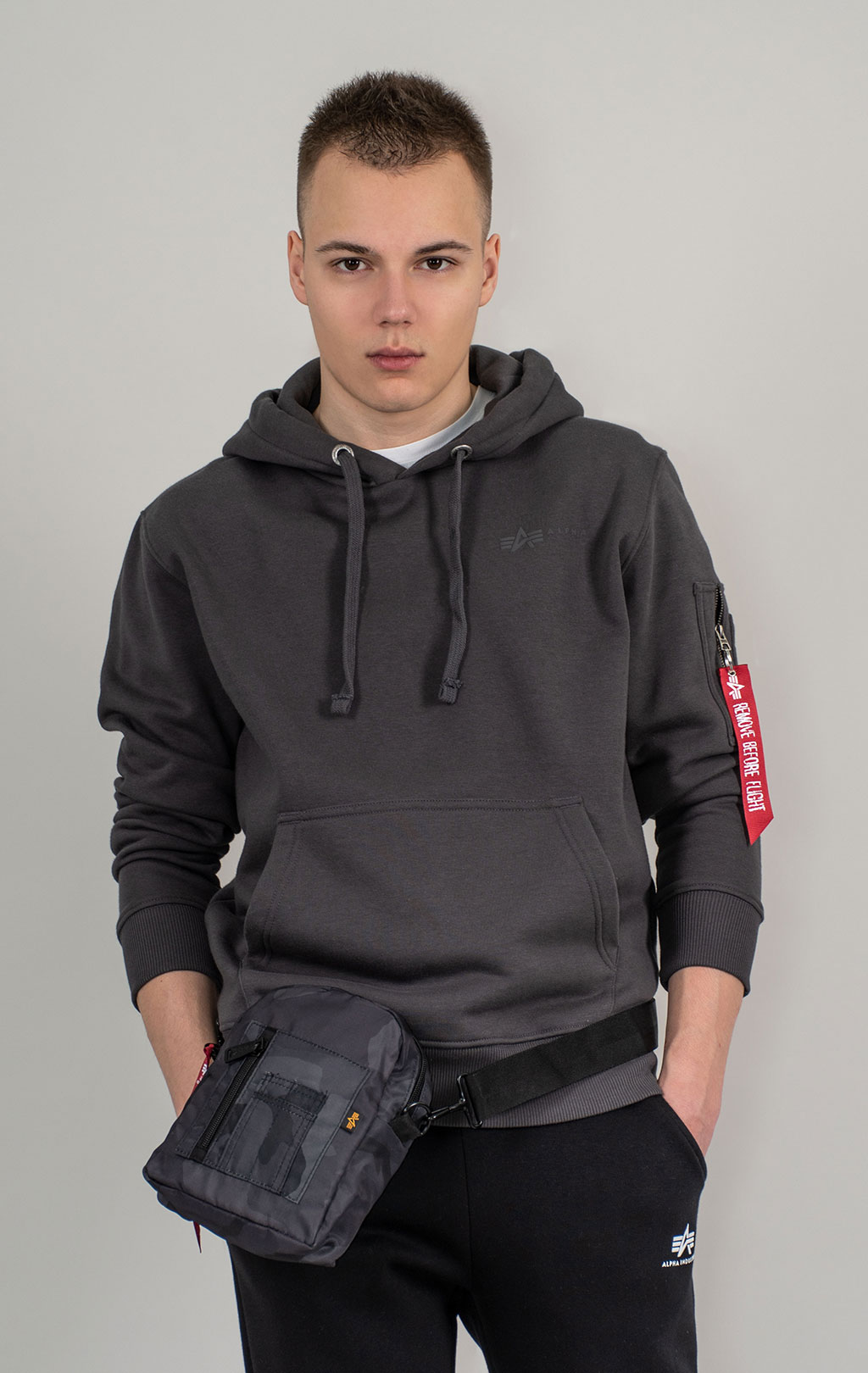 Толстовка ALPHA INDUSTRIES AIR FORCE HOODY vintage grey 