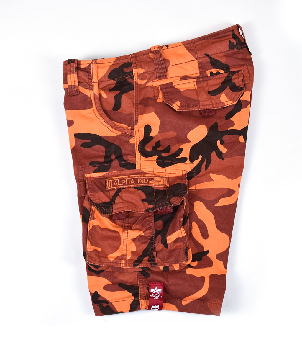 Шорты ALPHA INDUSTRIES CREW SHORT orange camo 