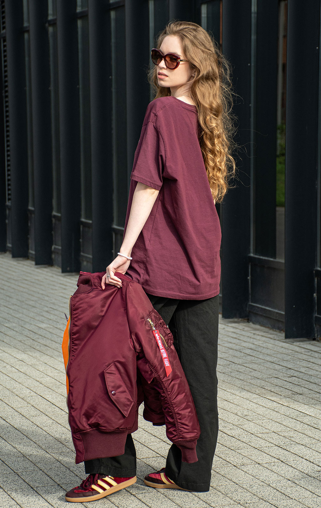 Футболка ALPHA INDUSTRIES ALPHA LABEL T dark cherry 