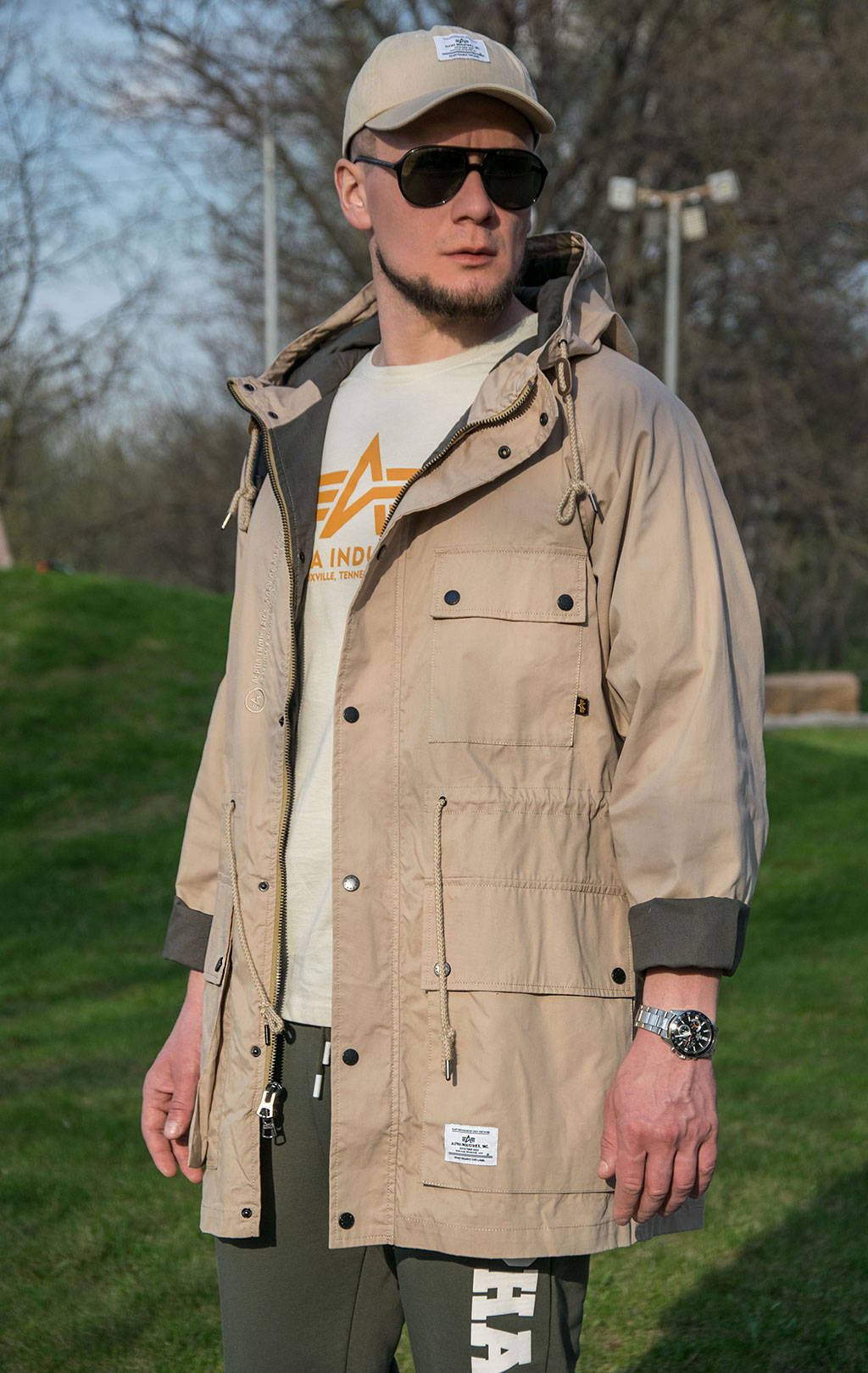 Ветровка ALPHA INDUSTRIES HOODED FIELD JACKET M-65 SS 23 m vintage khaki 