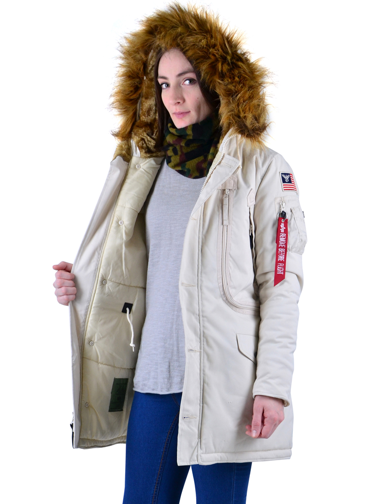 Женская аляска ALPHA INDUSTRIES POLAR white off 