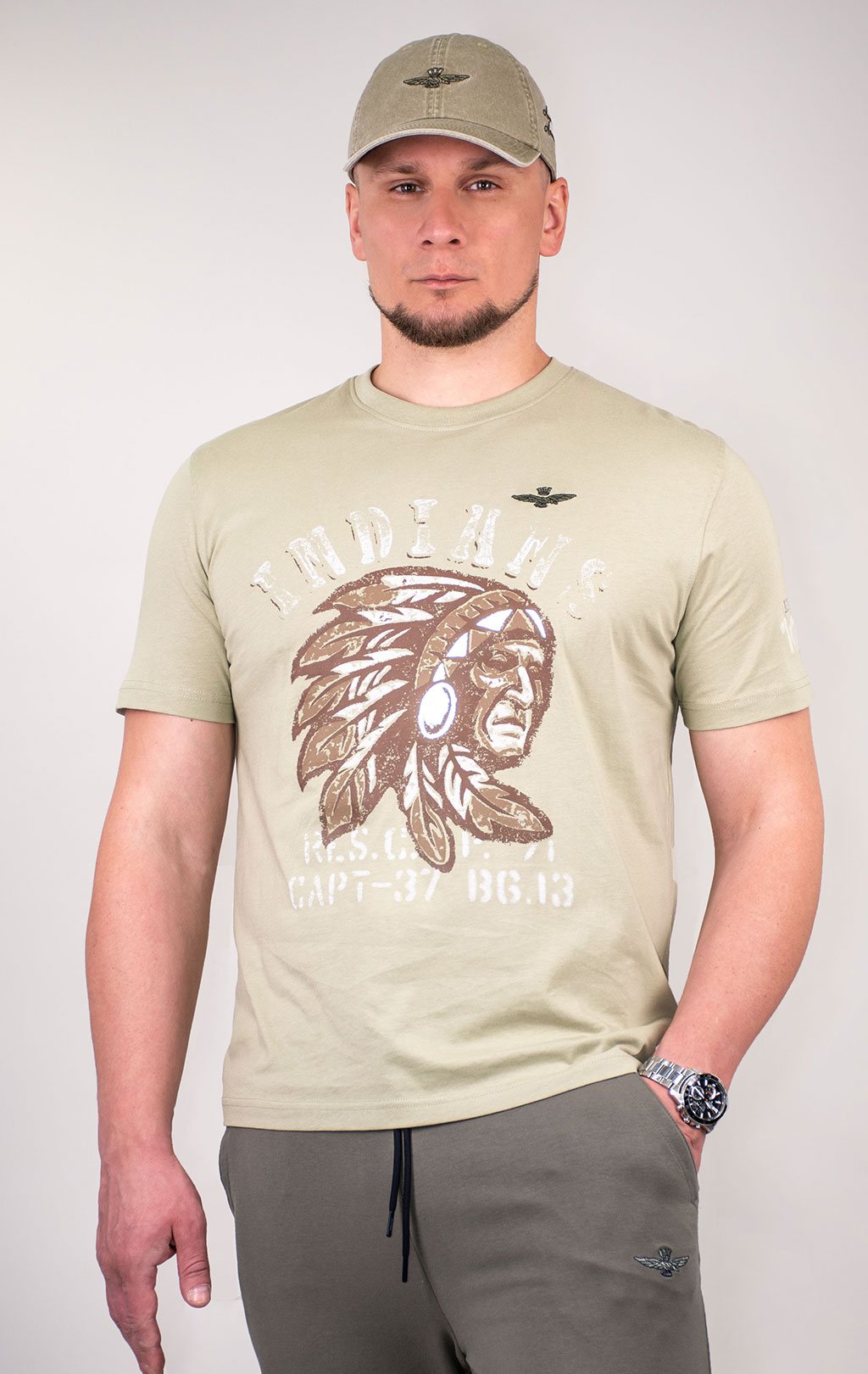 Футболка AERONAUTICA MILITARE SS 24/BD sage green (TS 2214) 