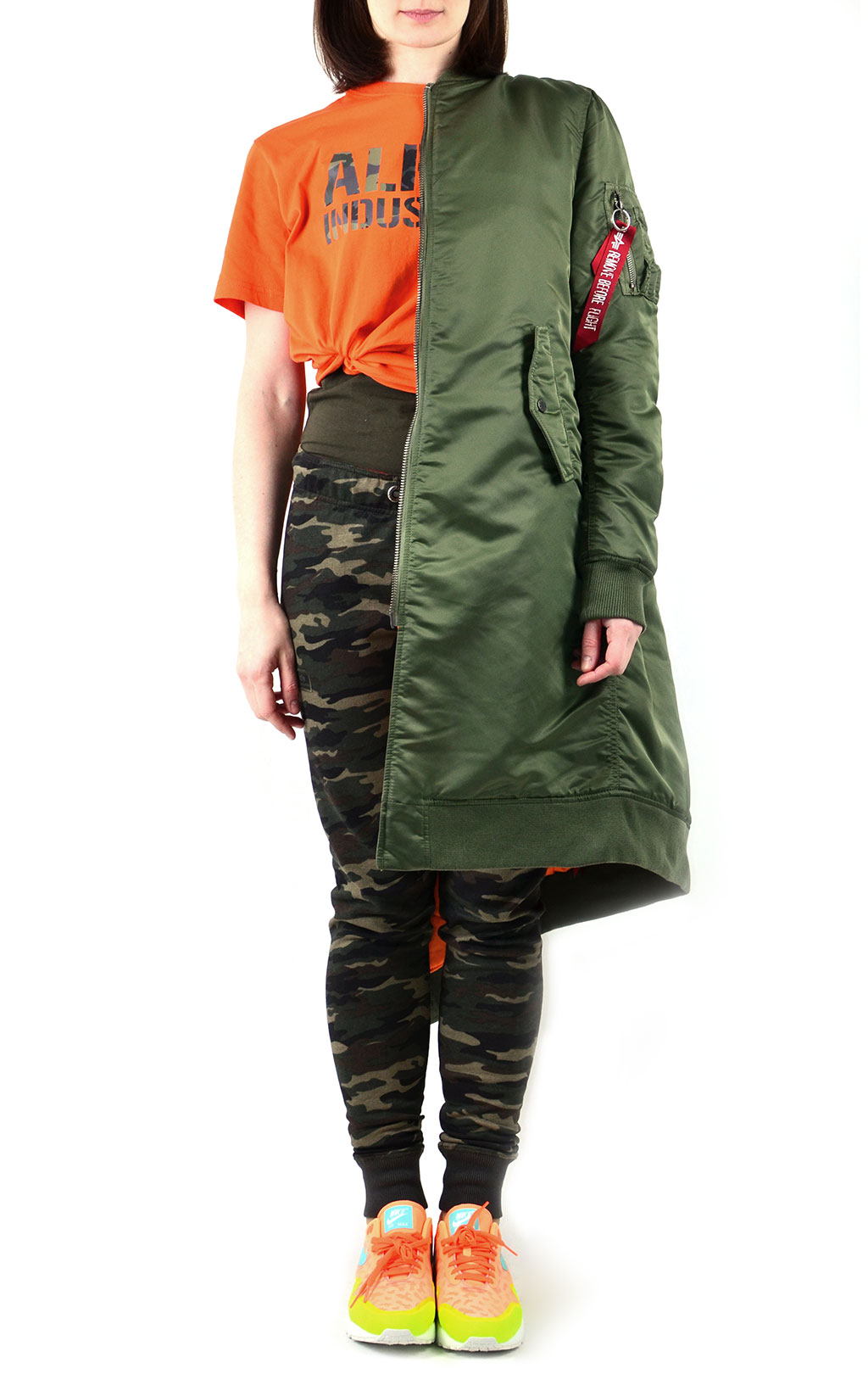 Женская куртка-бомбер лётная ALPHA INDUSTRIES COAT RIB MA-1 sage green 