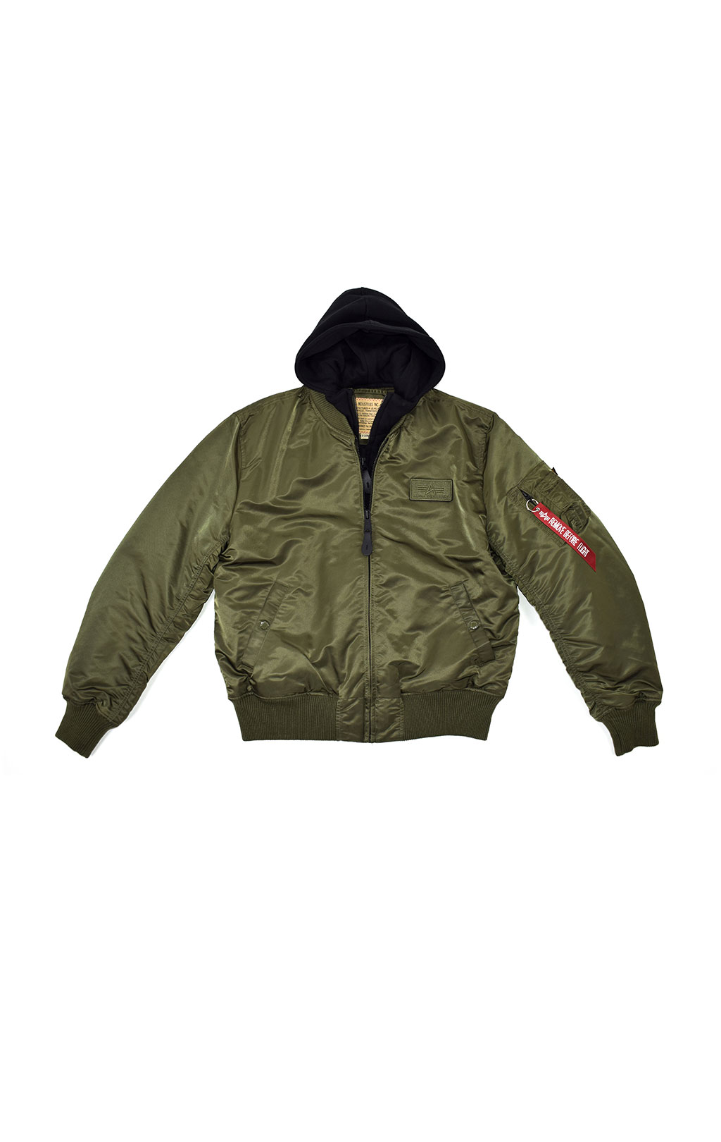 Куртка-бомбер лётная ALPHA INDUSTRIES D-Tec MA-1 dark green/black 