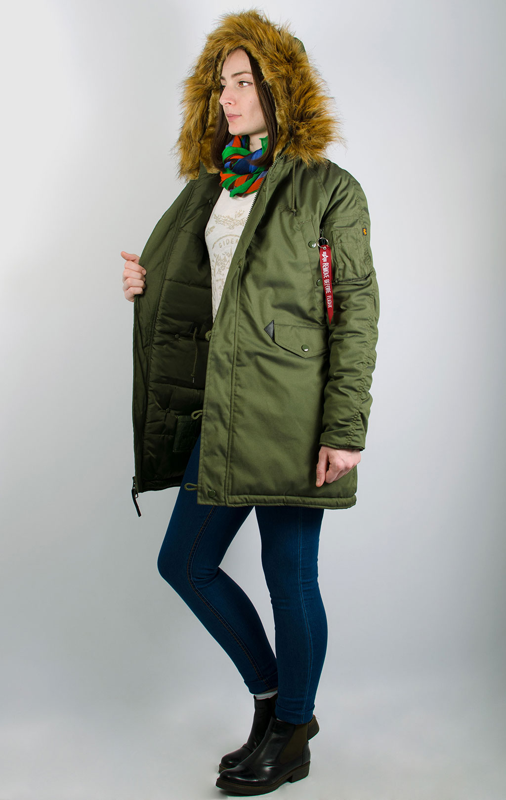 Женская аляска ALPHA INDUSTRIES EXPLORER dark green 