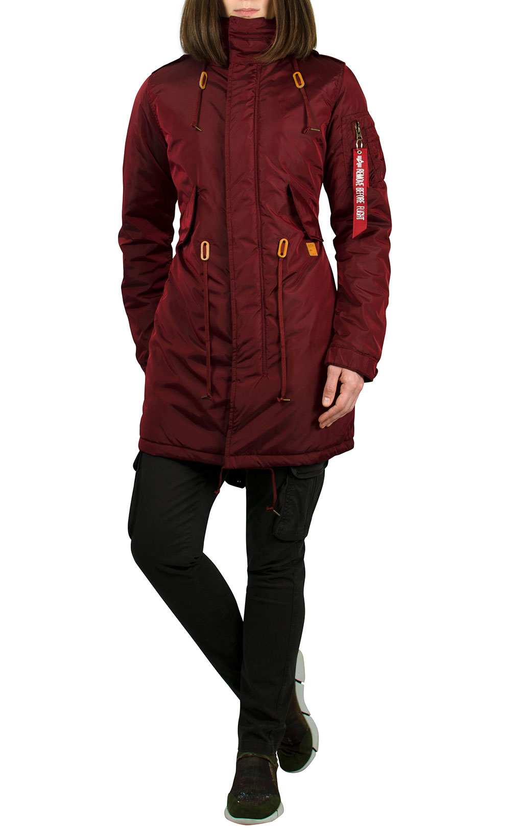 Женская куртка-парка ALPHA INDUSTRIES CW TT FISHTAIL burgundy 