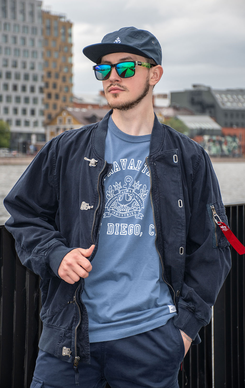 Ветровка ALPHA INDUSTRIES US NAVY DECK HOOKED MOD JACKET SS 24 m replica blue 