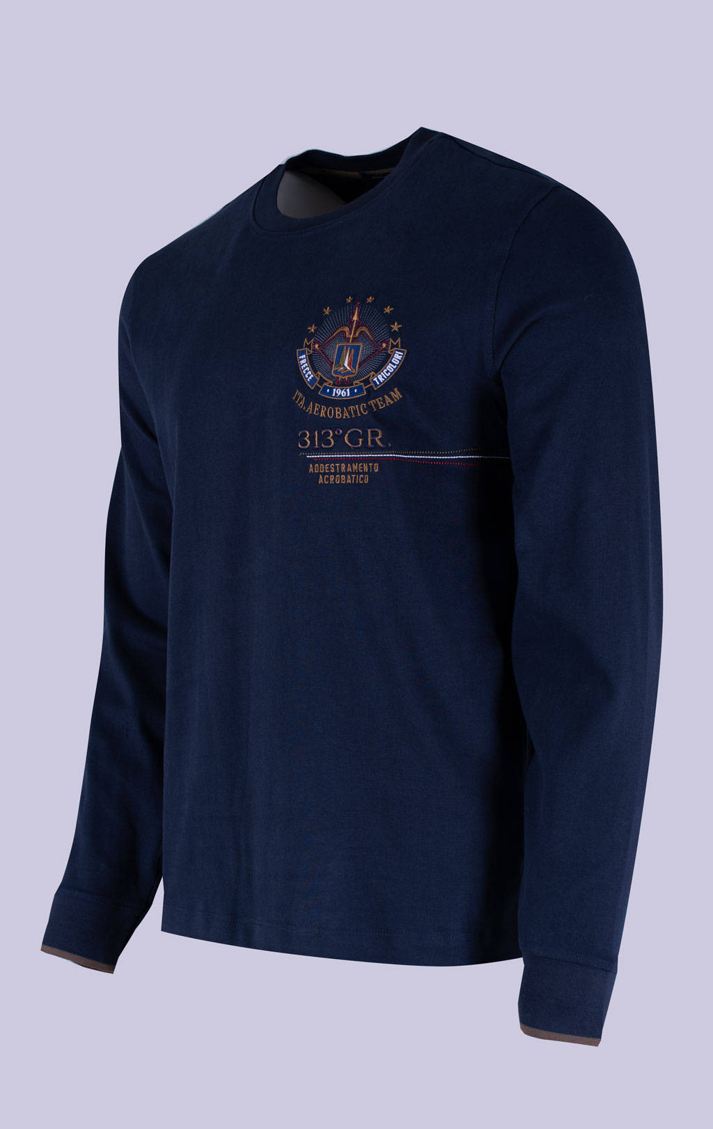 Лонгслив AERONAUTICA MILITARE FW 26/27/BD blue navy (TS 2573) 