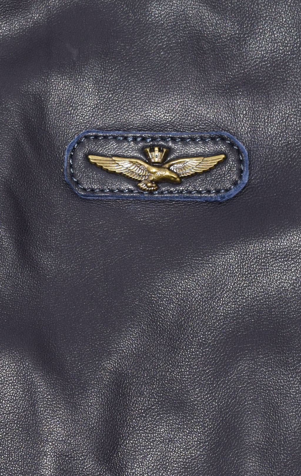 Бомбер AERONAUTICA MILITARE кожа SS 21 m/IT blue (PN 5981) 