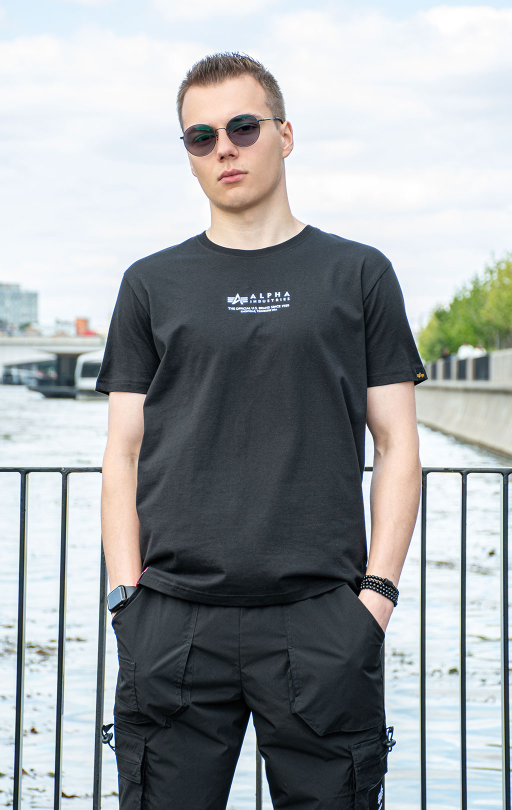 Футболка ALPHA INDUSTRIES ALPHA WORDING T black 