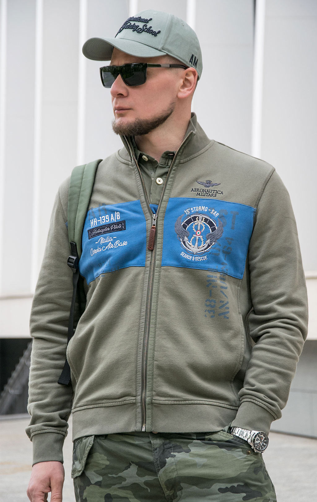 Олимпийка AERONAUTICA MILITARE SS 23/TR verde (FE 1764) 