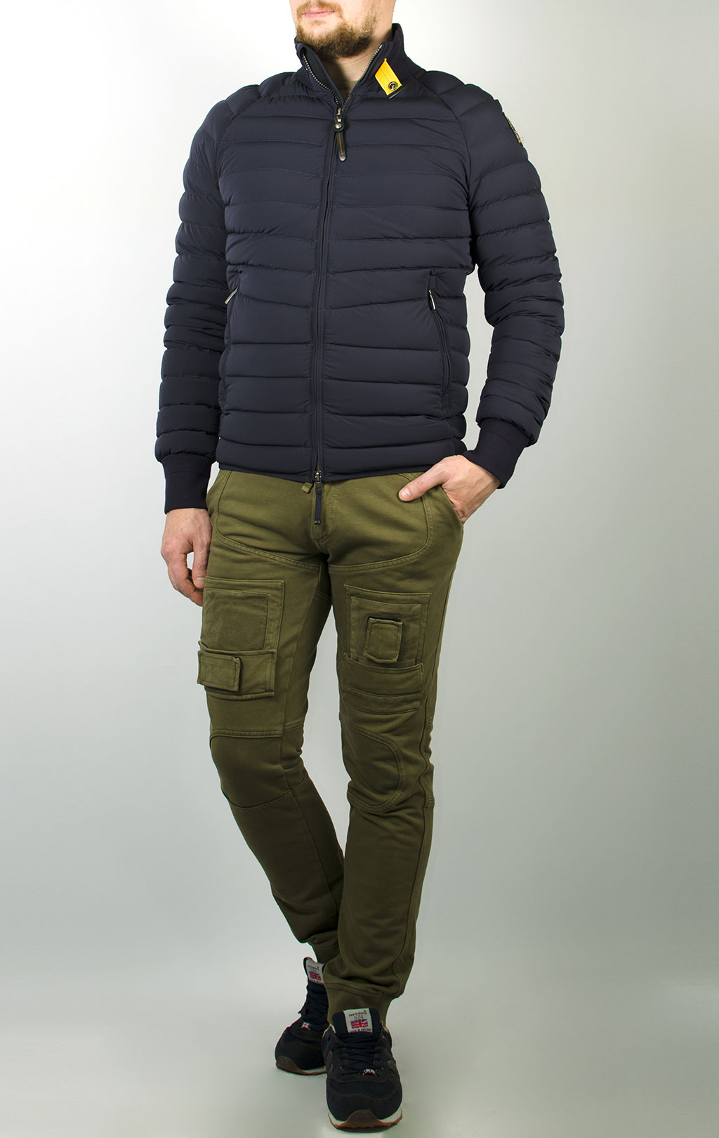 Куртка-пуховик лёгкая PARAJUMPERS MASON blue black 