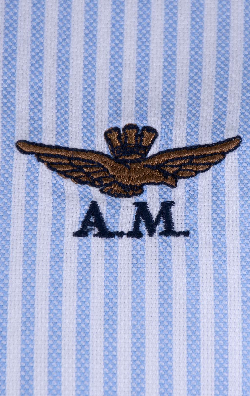 Рубашка AERONAUTICA MILITARE FW 26/27/AL stripes white/light blue (CA 1320) 