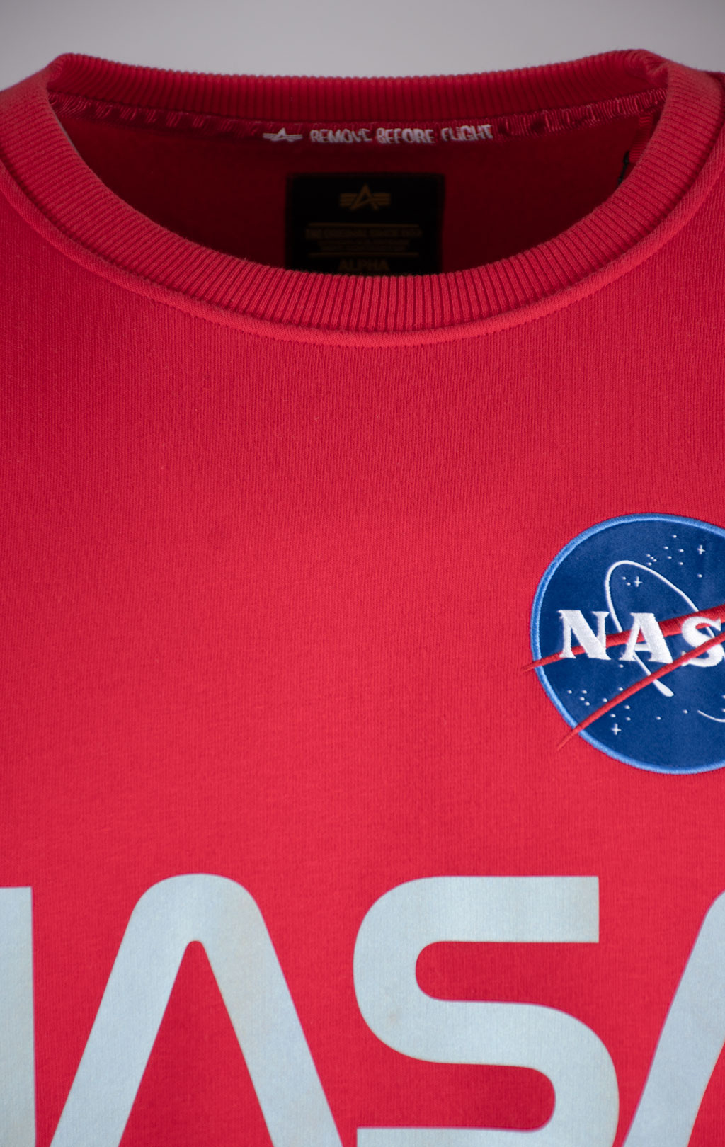 Свитшот ALPHA INDUSTRIES NASA reflective speed red 