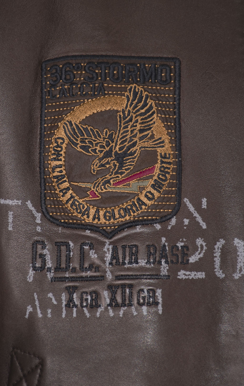 Куртка-пилот AERONAUTICA MILITARE big size кожа FW 24/25/IN marrone (PN 950) 